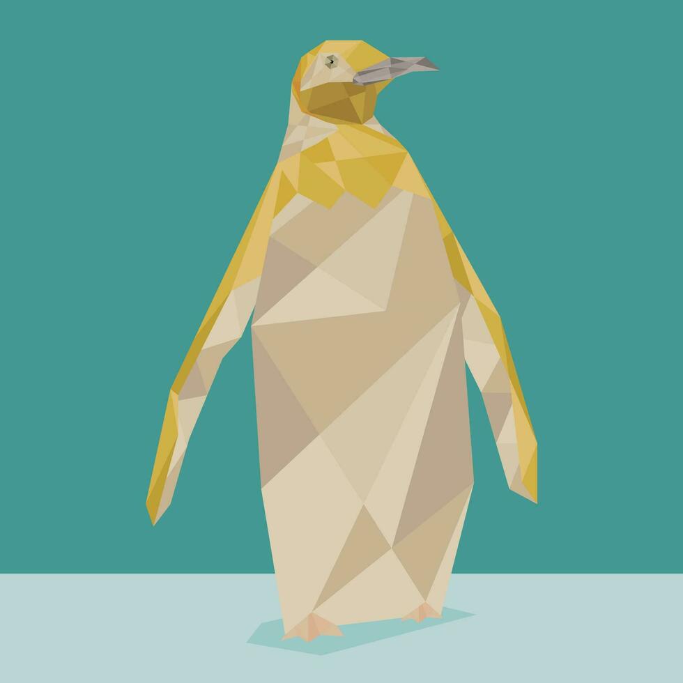 poligonal pinguim em plano fundo vetor ilustração