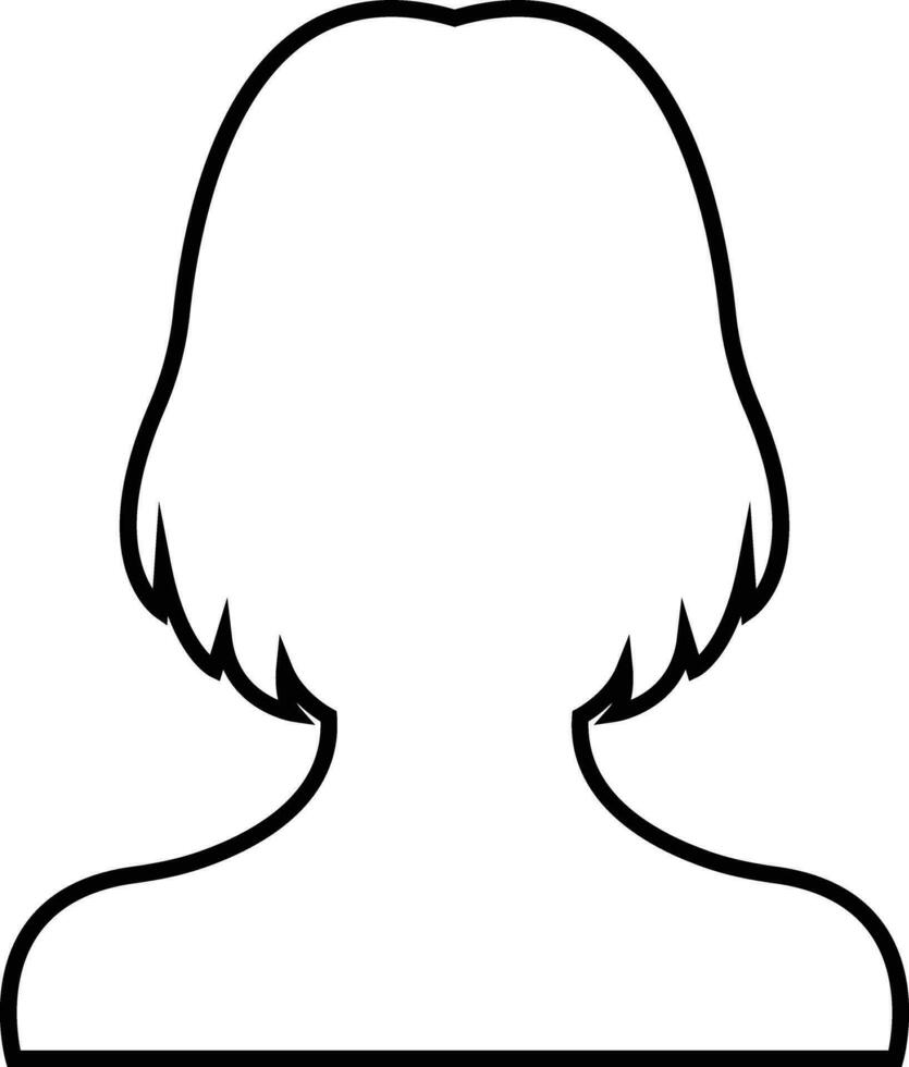 o negócio avatar perfil Preto esboço ícone. mulher do do utilizador linha vetor símbolo dentro na moda linear estilo isolado em fêmea perfil pessoas diverso face para social rede ou rede.