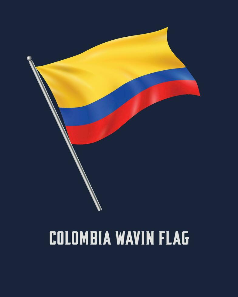 Colômbia balançando bandeira vetor