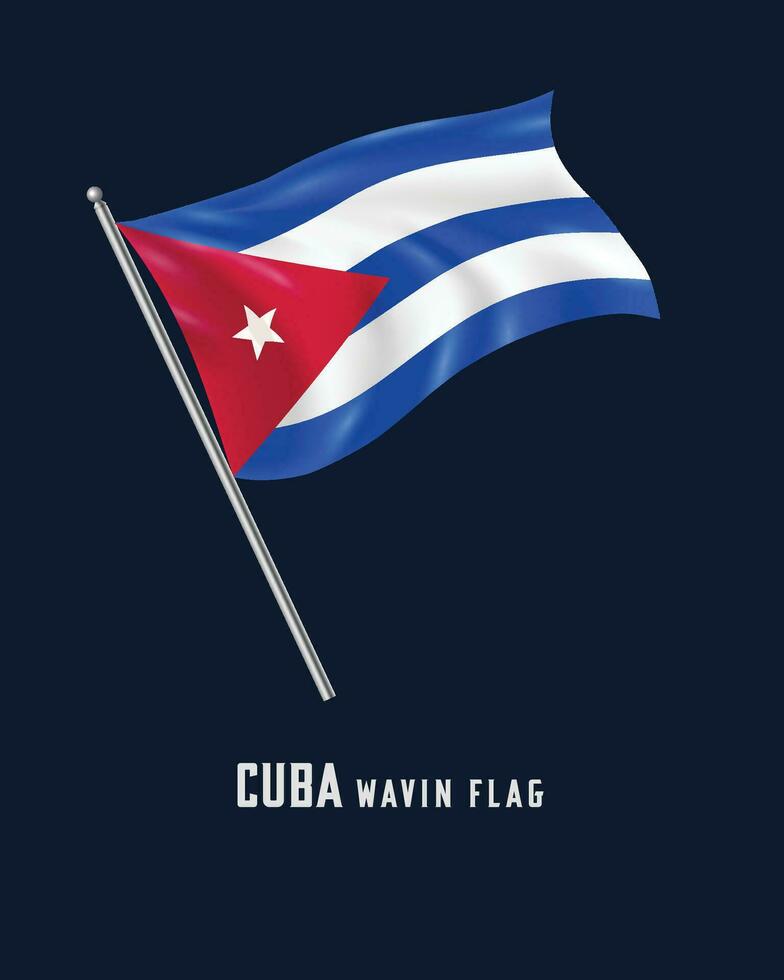 Cuba balançando bandeira vetor