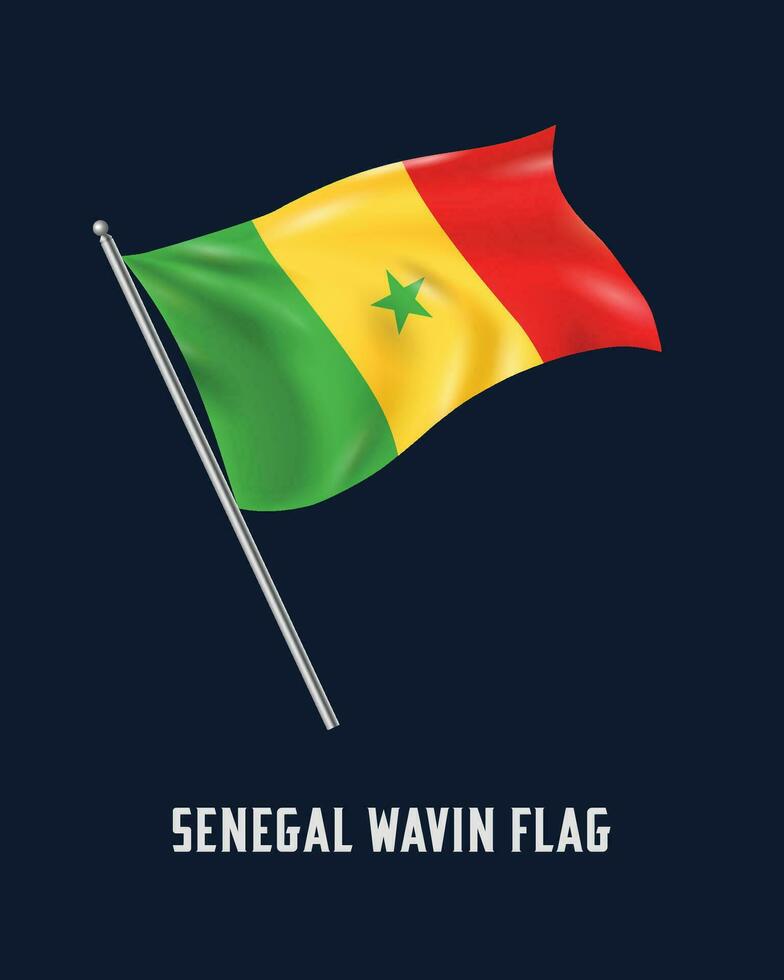 Senegal balançando bandeira vetor