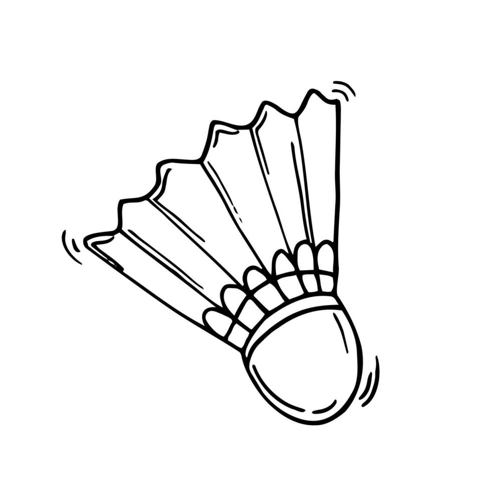 rabisco badminton peteca ícone dentro vetor. mão desenhado badminton peteca ícone dentro vetor. badminton peteca rabisco ilustração vetor
