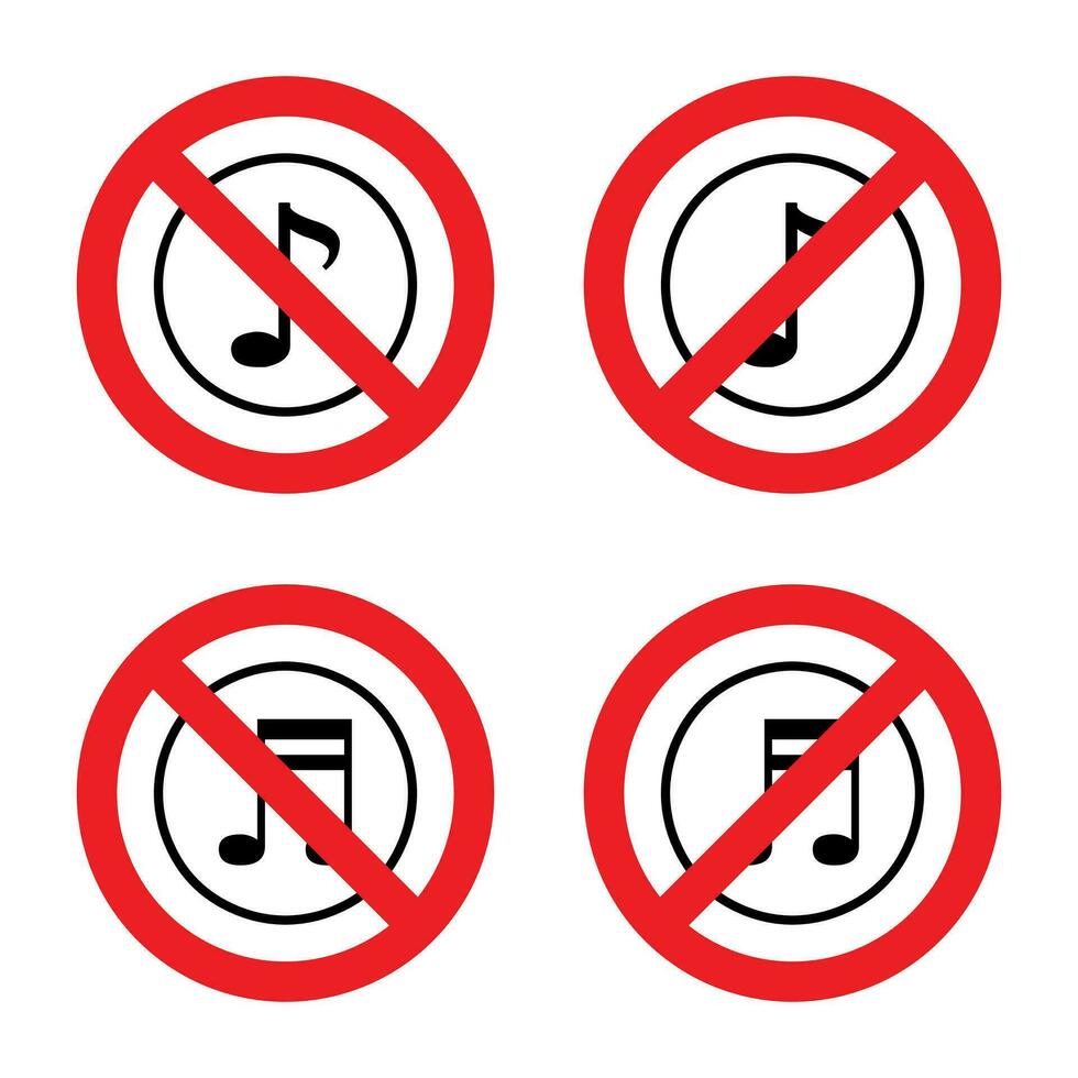proibindo música ícone vetores em a isolado fundo.