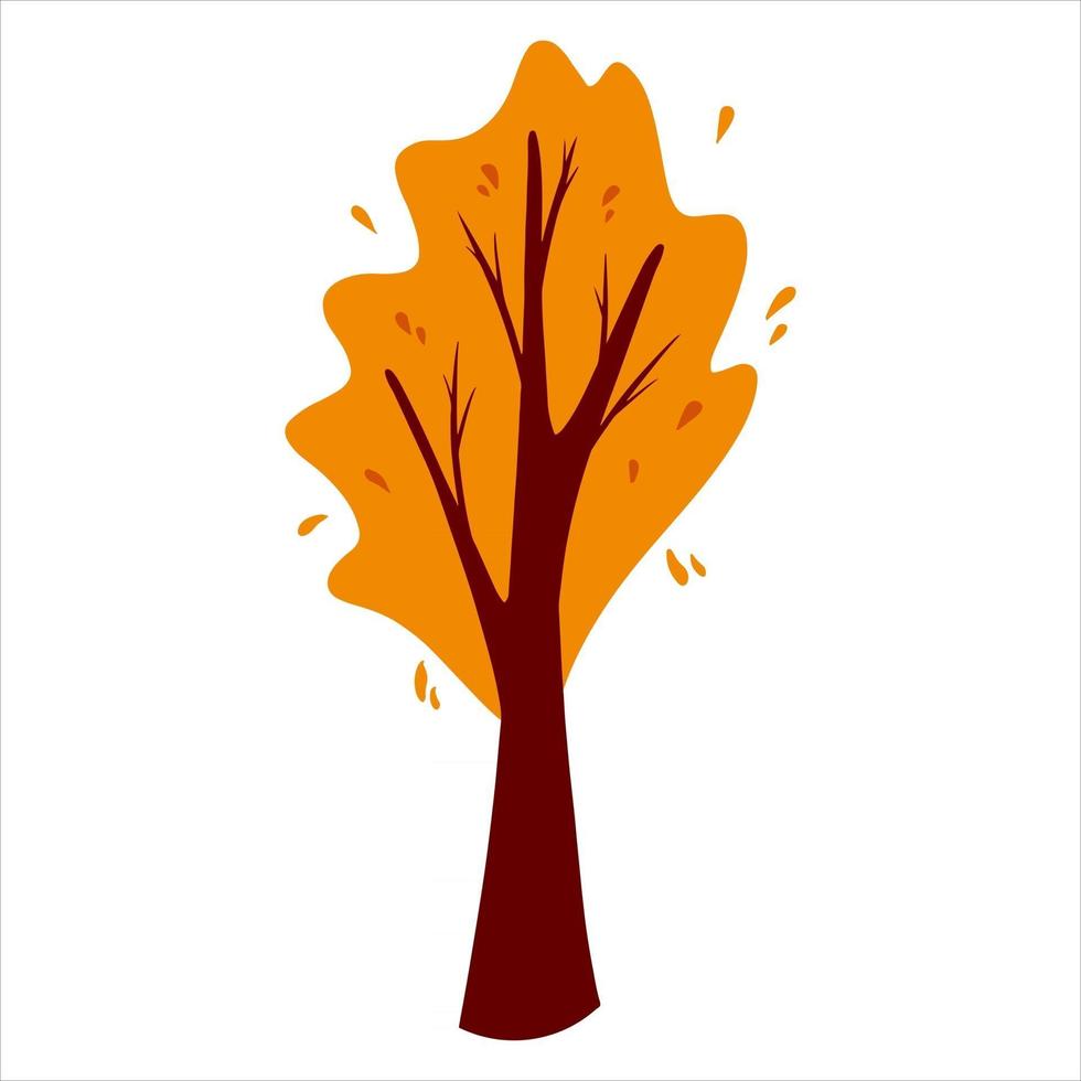 árvore abstrata do outono. planta ornamental. estilo de desenho animado. vetor