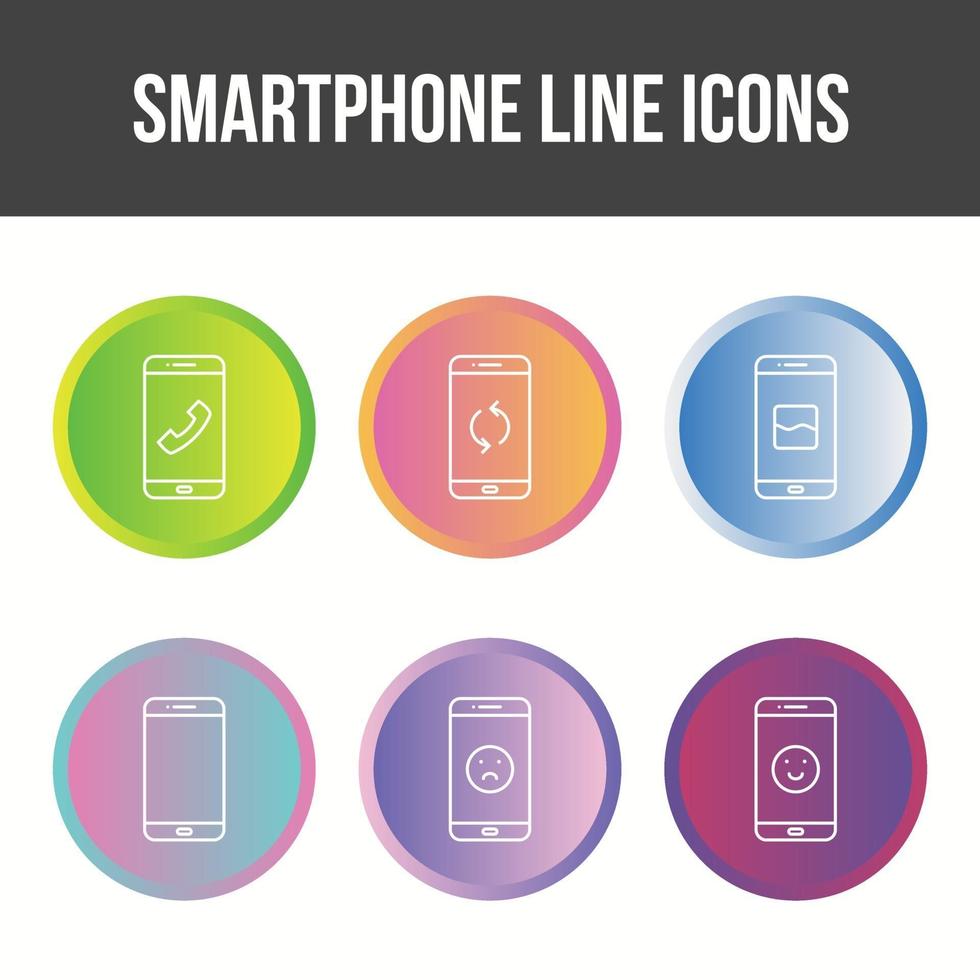 smartphone e conjunto de ícones de vetor de aplicativos móveis