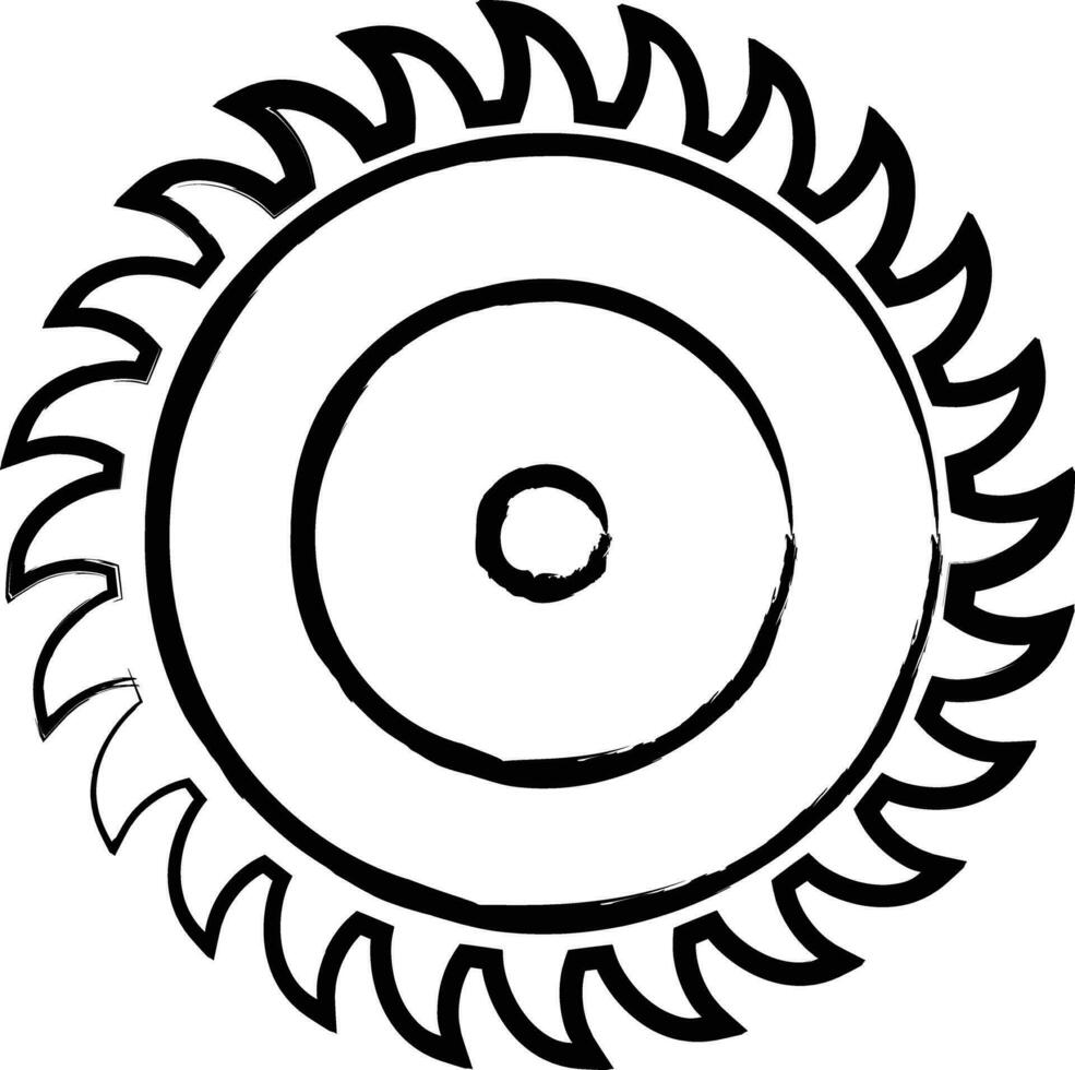 circular Serra mão desenhado vetor ilustração