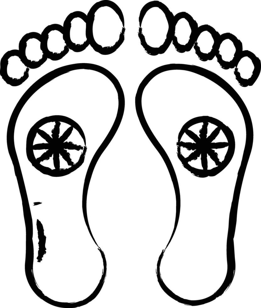 budista pés mão desenhado vetor ilustração