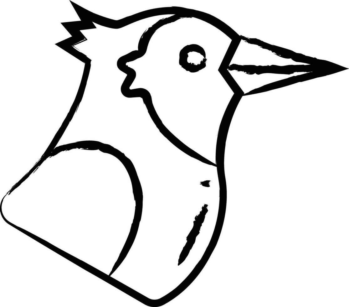 pica-pau pássaro mão desenhado vetor ilustração