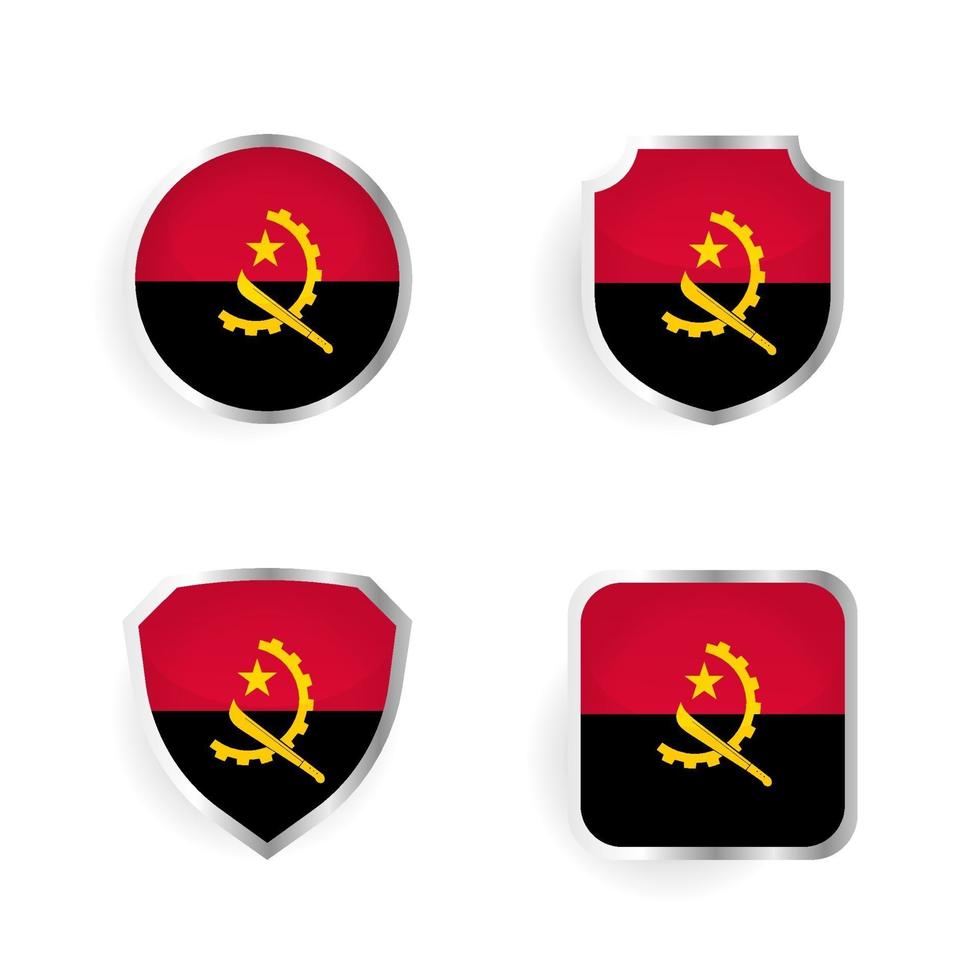 coleção de crachás e etiquetas country angola vetor