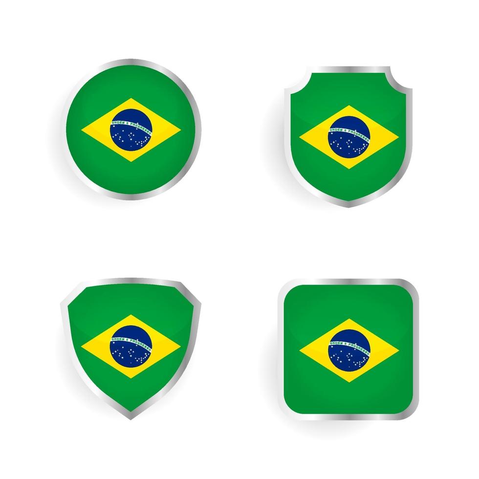 coleção de crachás e etiquetas do país brasil vetor