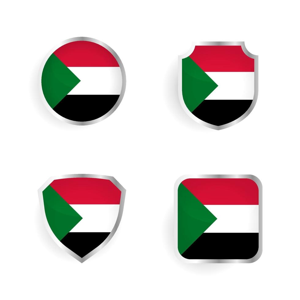 coleção de emblemas e etiquetas do país do Sudão vetor