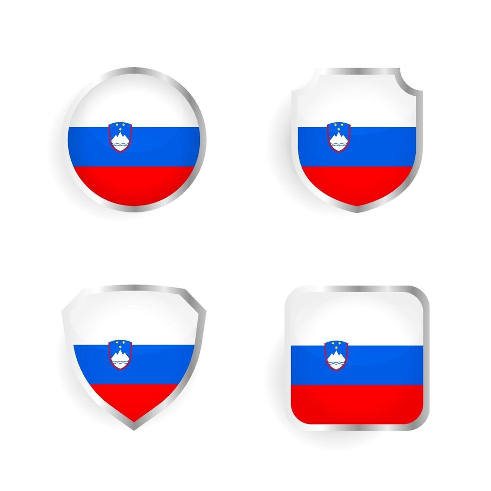 coleção de emblemas e etiquetas do país da Eslovênia vetor