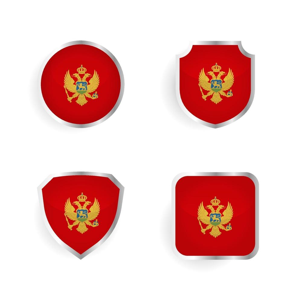 coleção de emblemas e etiquetas do país montenegro vetor