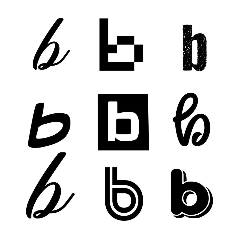 desenho de alfabeto com letra b minúscula vetor