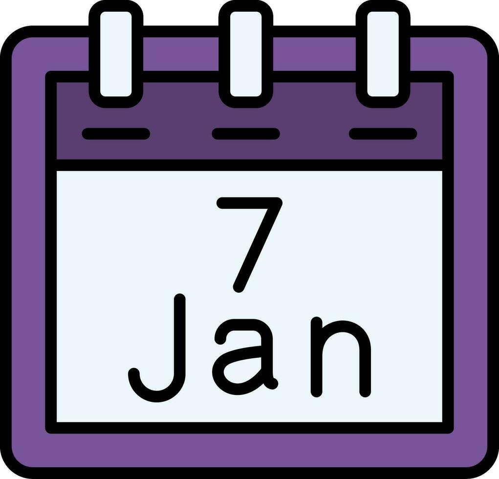 janeiro 7 vetor ícone