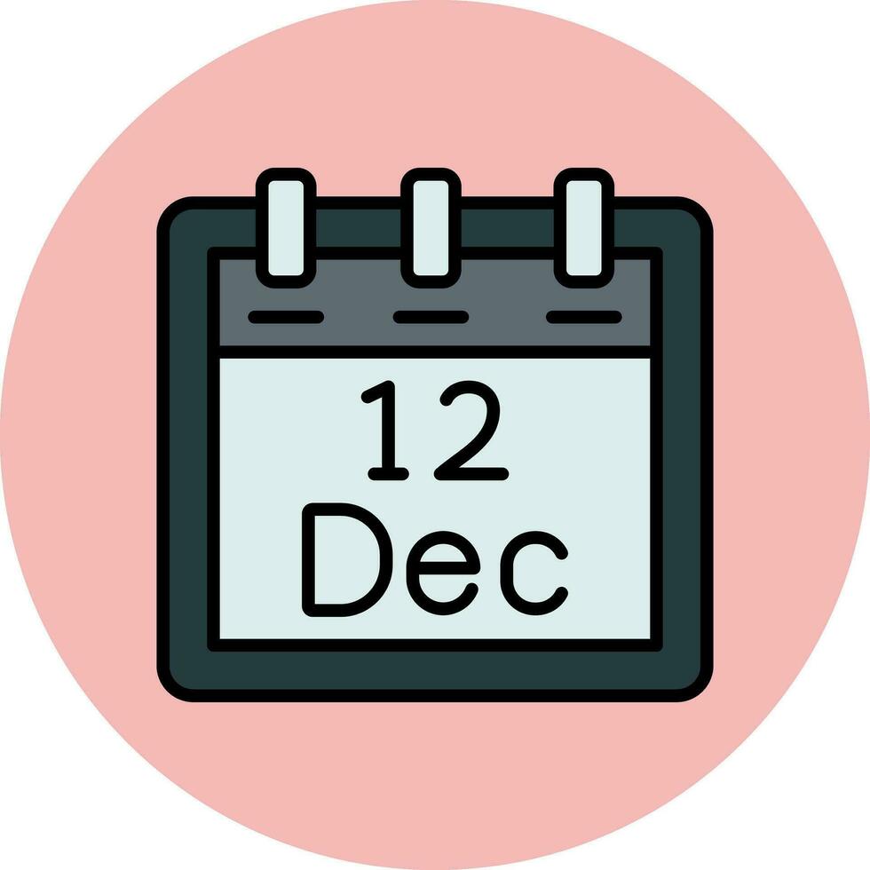 dezembro 12 vetor ícone