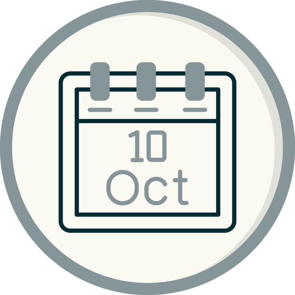 Outubro 10 vetor ícone