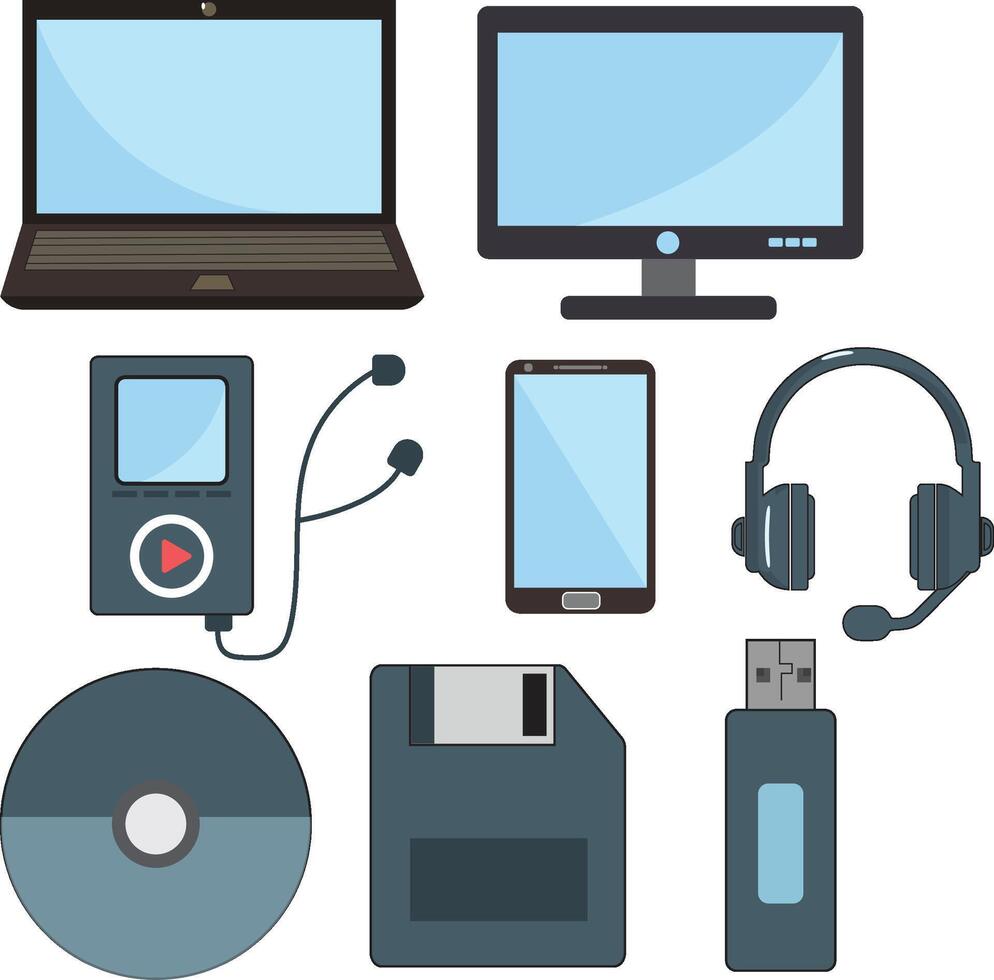 tecnologia item clipart conjunto vetor