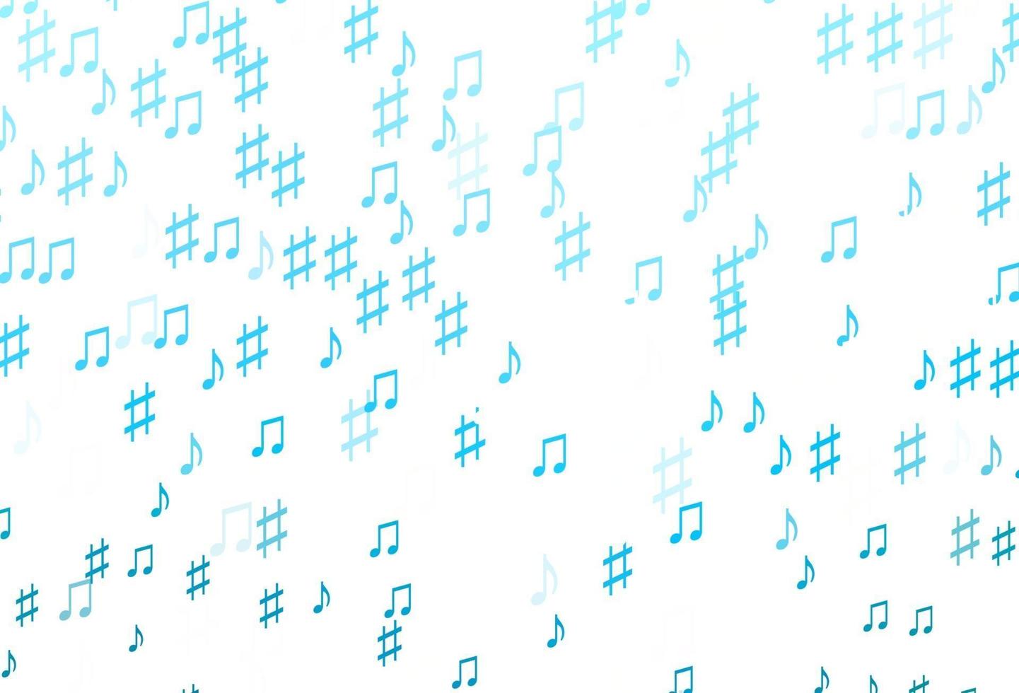 fundo azul claro do vetor com símbolos musicais.