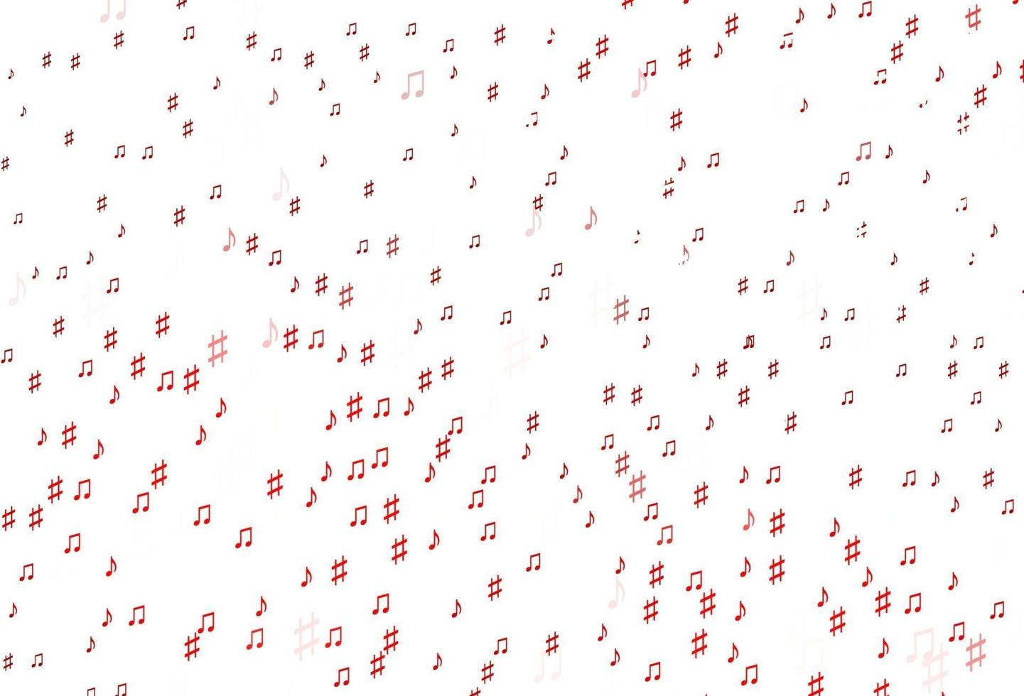 pano de fundo vector vermelho claro com notas musicais.