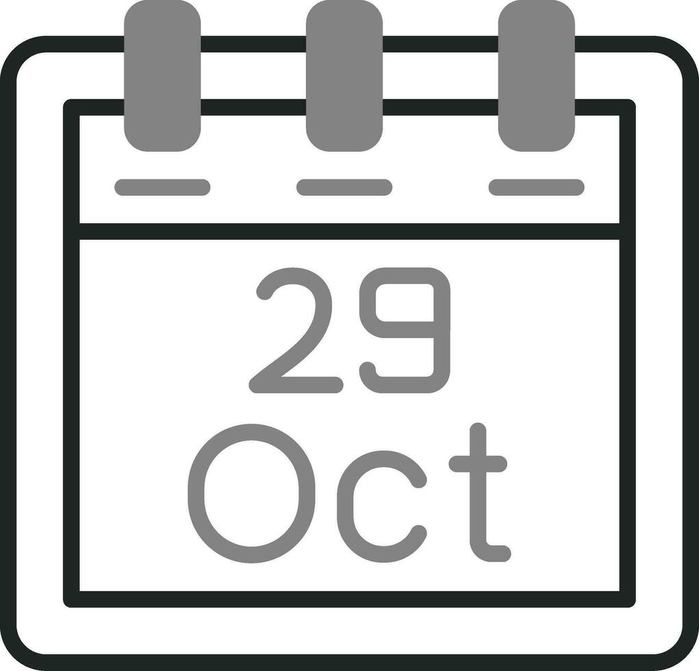 Outubro 29 vetor ícone