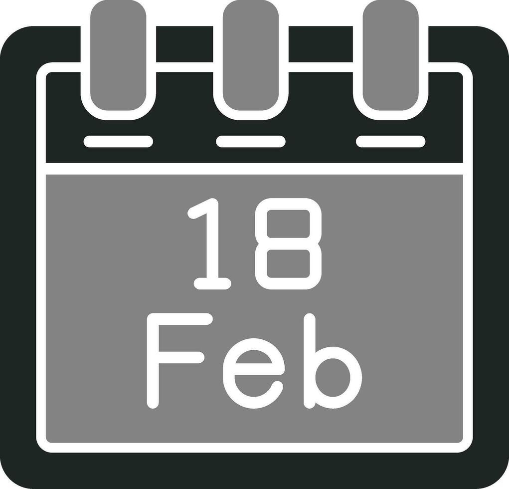 fevereiro 18 vetor ícone