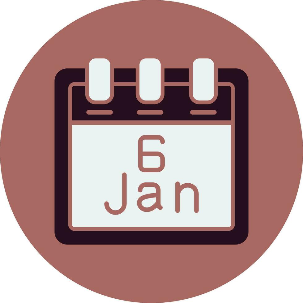 janeiro 6 vetor ícone
