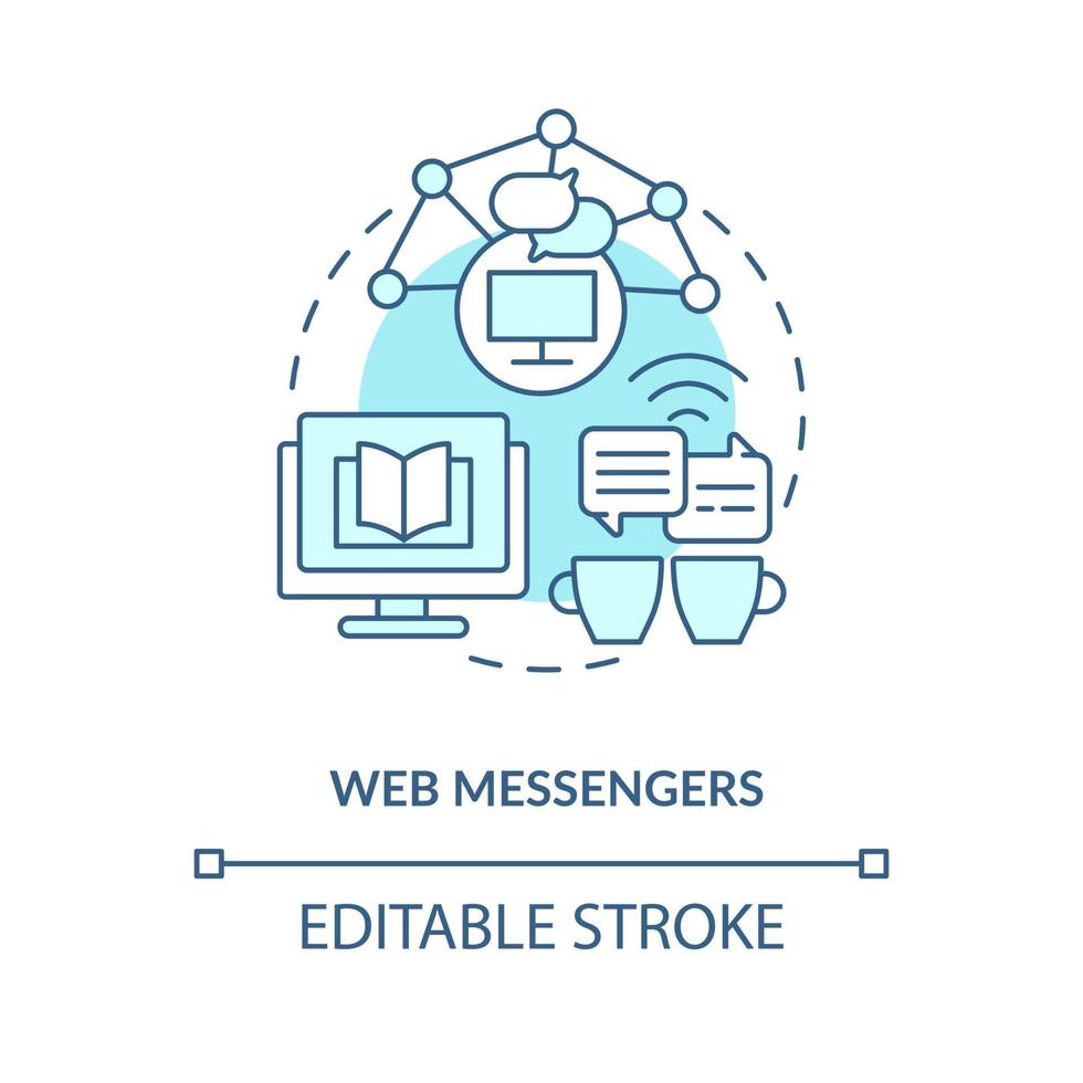 ícone do conceito azul do web messenger vetor