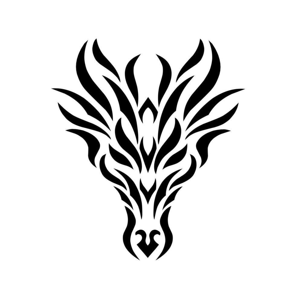 gráfico vetor ilustração do tribal arte tatuagem Dragão cabeça símbolo