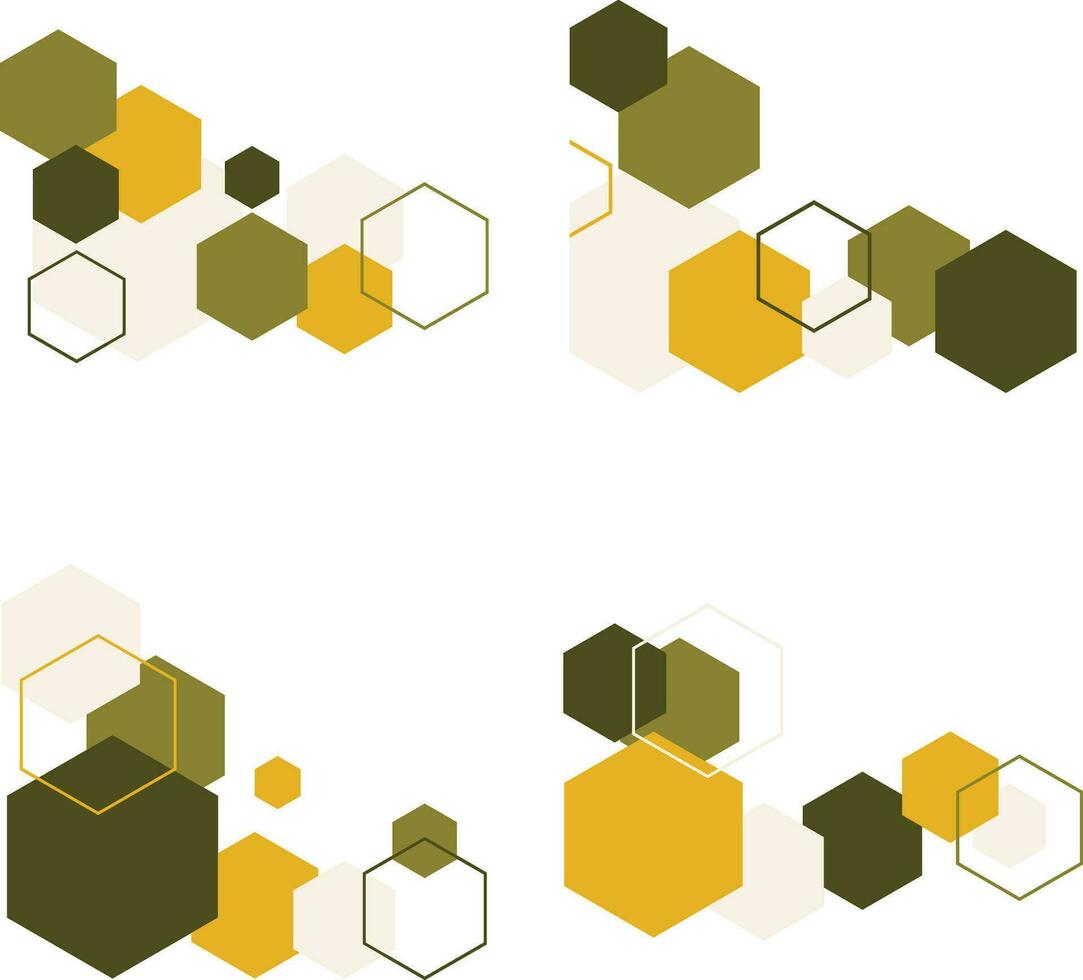 hexagonal canto forma com geométrico Projeto. isolado vetor definir.