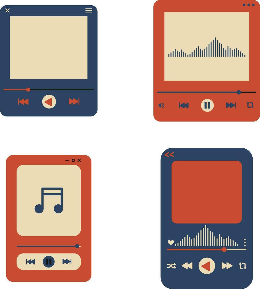 ui música jogador com simples Projeto. vetor ilustração definir.