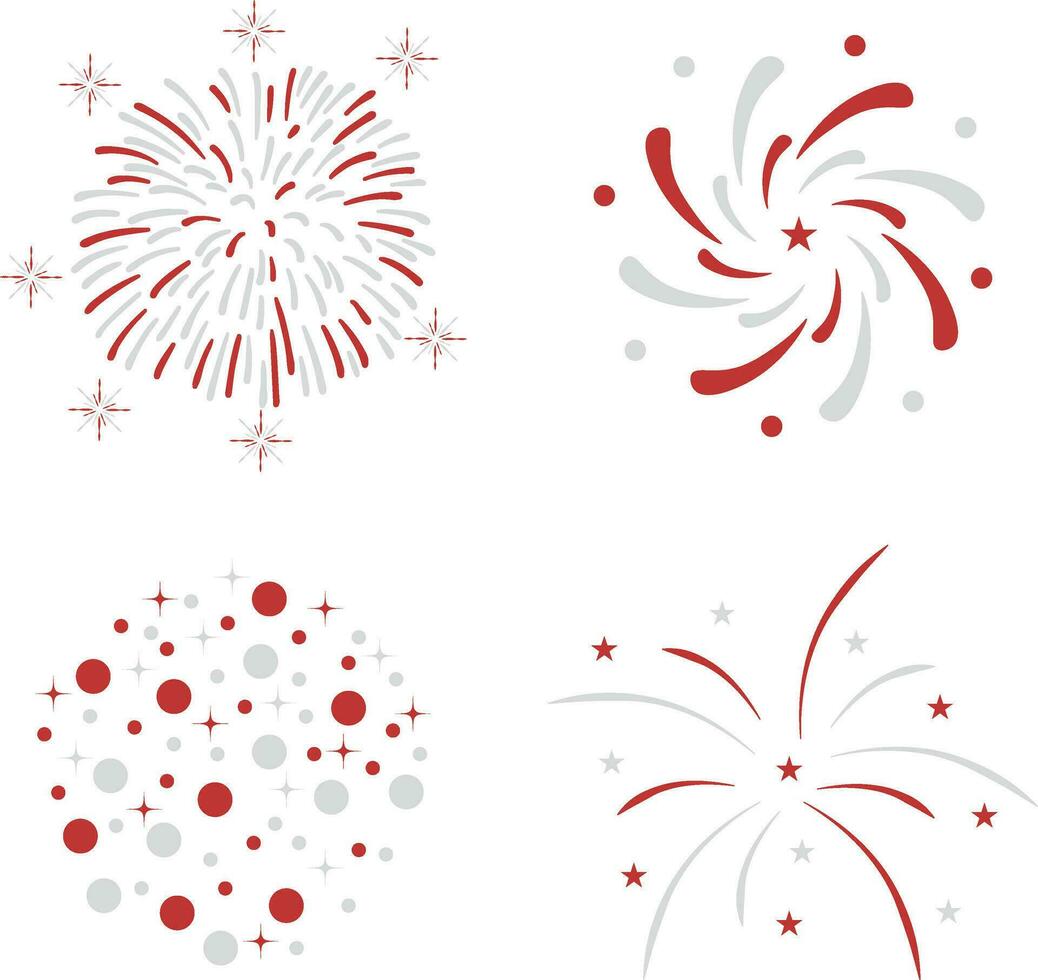 indonésio independência dia fogo de artifício com simples forma. vetor ilustração definir.