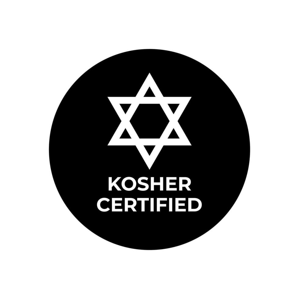 kosher certificado símbolo. internacional símbolo do kosher Comida. embalagem conceito. vetor