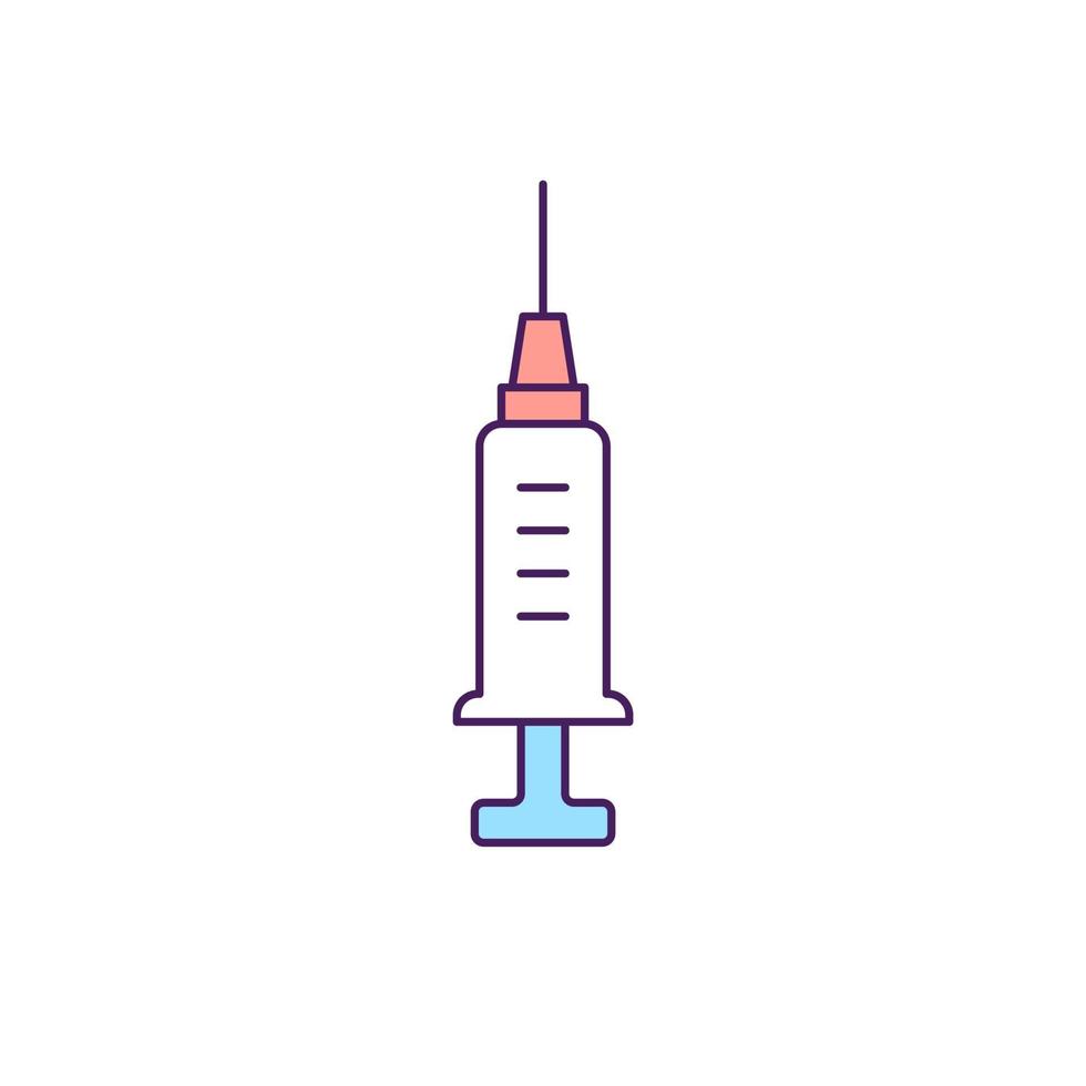 ícone de cor de rgb de seringa. ilustração isolada do vetor. vetor