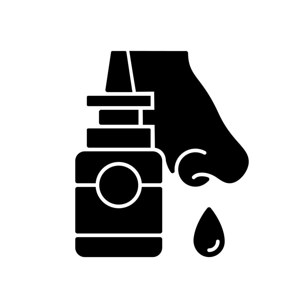 spray nasal ícone de glifo preto vetor