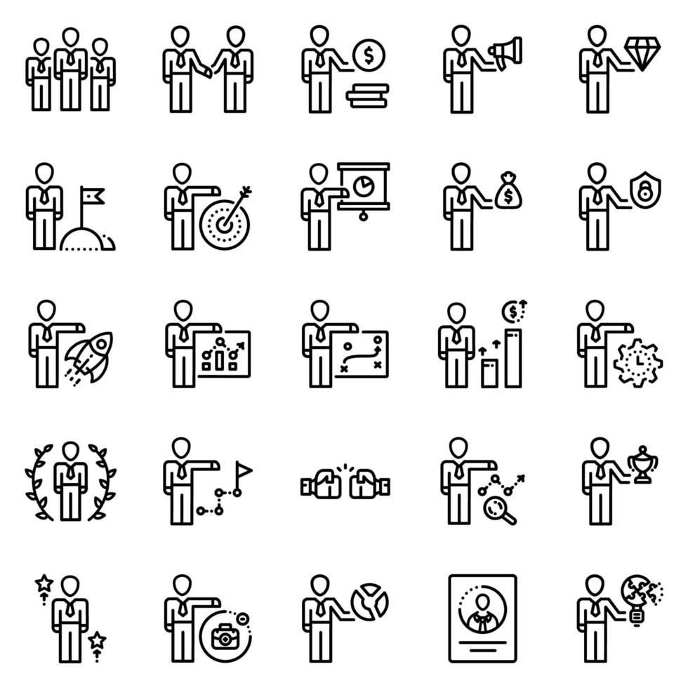 conjunto de ícones de pessoas de negócios - ilustração vetorial. vetor