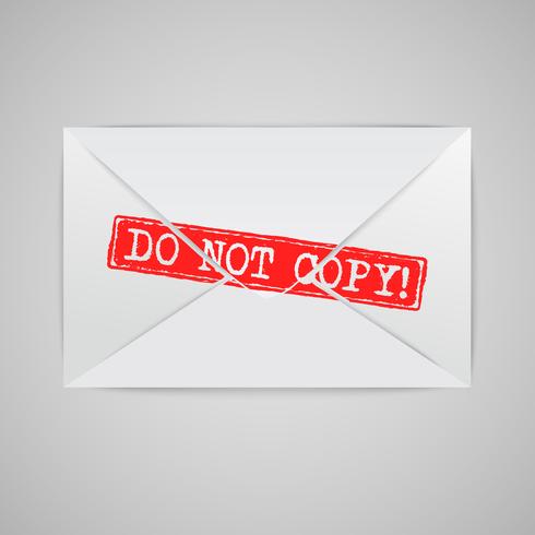 Um envelope com um sinal de aviso, vetor