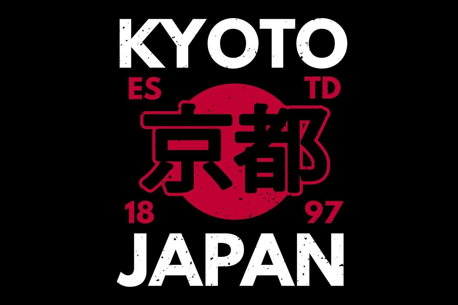design de t-shirt de kyoto japão tipografia retro vintage ilustração vetor