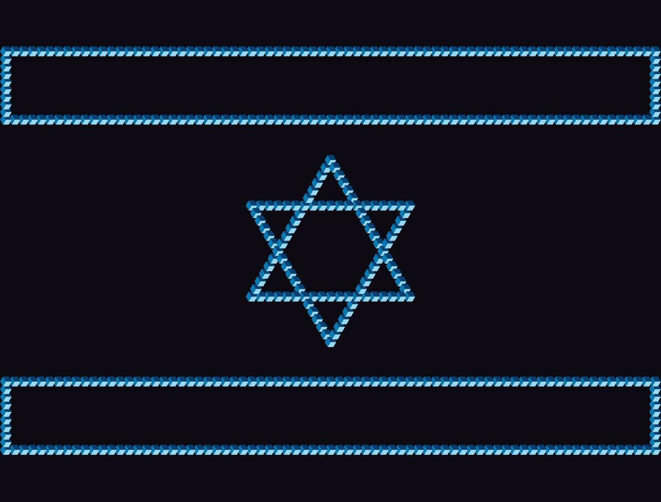 israelense bandeira em uma Sombrio triste fundo. símbolos do Israel Sediada em a Penrose triângulo. monolítico base do israelense símbolos Sediada em incomum figuras com violações do a leis do geometria vetor