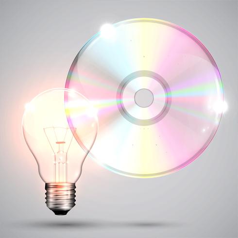 CD / DVD no fundo branco, ilustração vetorial vetor