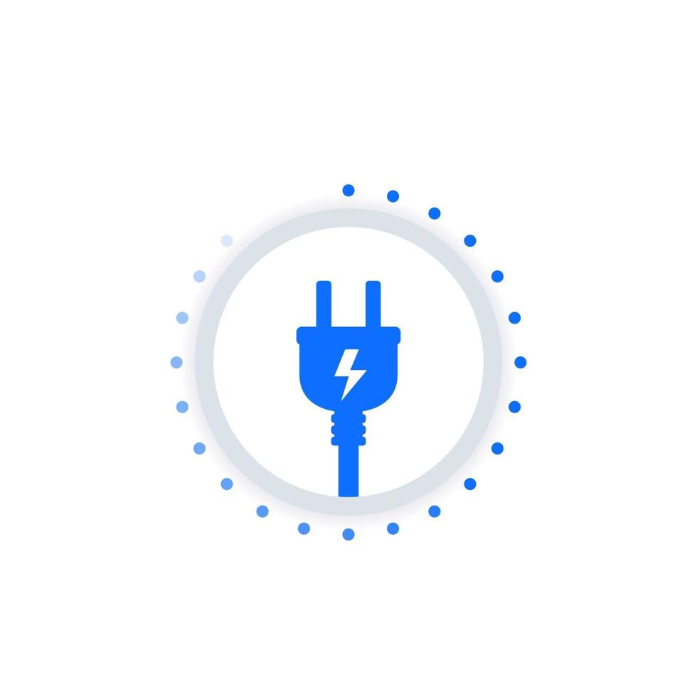 ícone de vetor de eletricidade com tomada elétrica