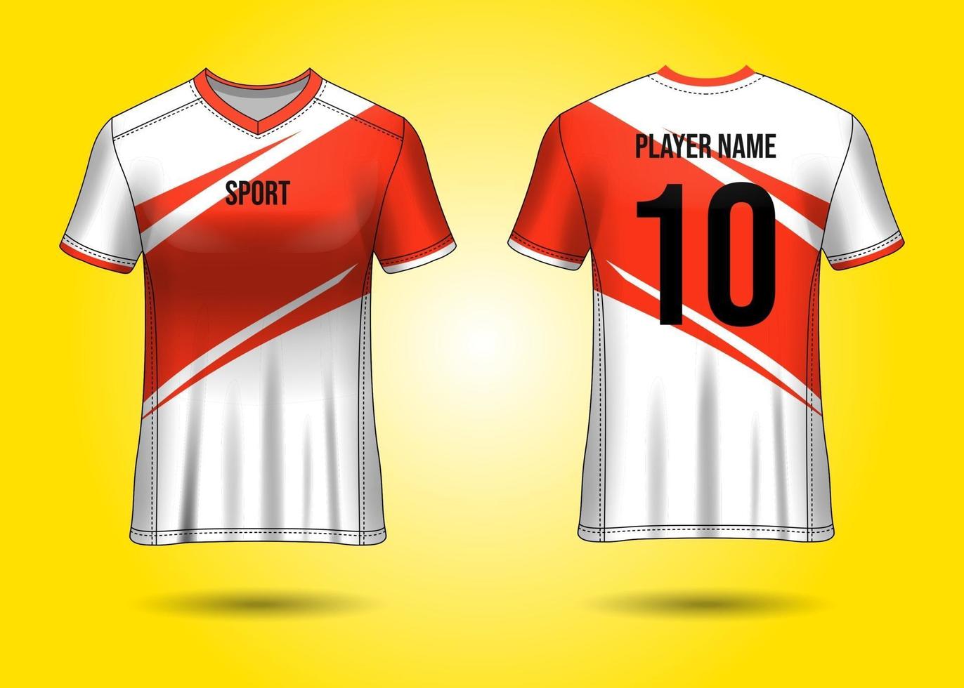 design de esporte de t-shirt. camisa de corrida. vista frontal e traseira uniforme. vetor