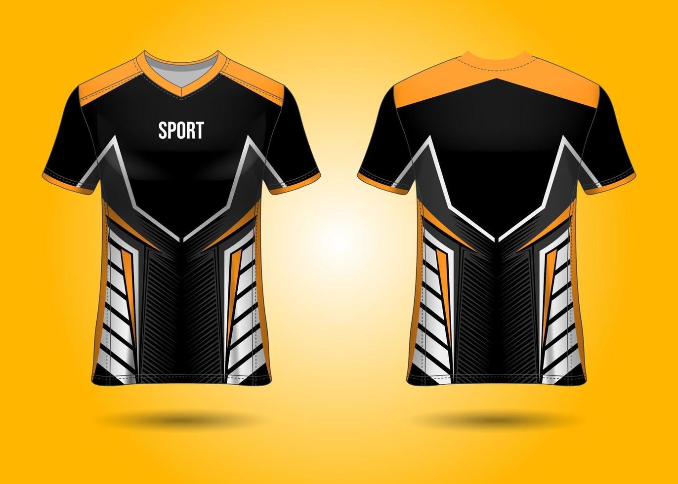 design de esporte de t-shirt. camisa de corrida. vista frontal e traseira uniforme. vetor