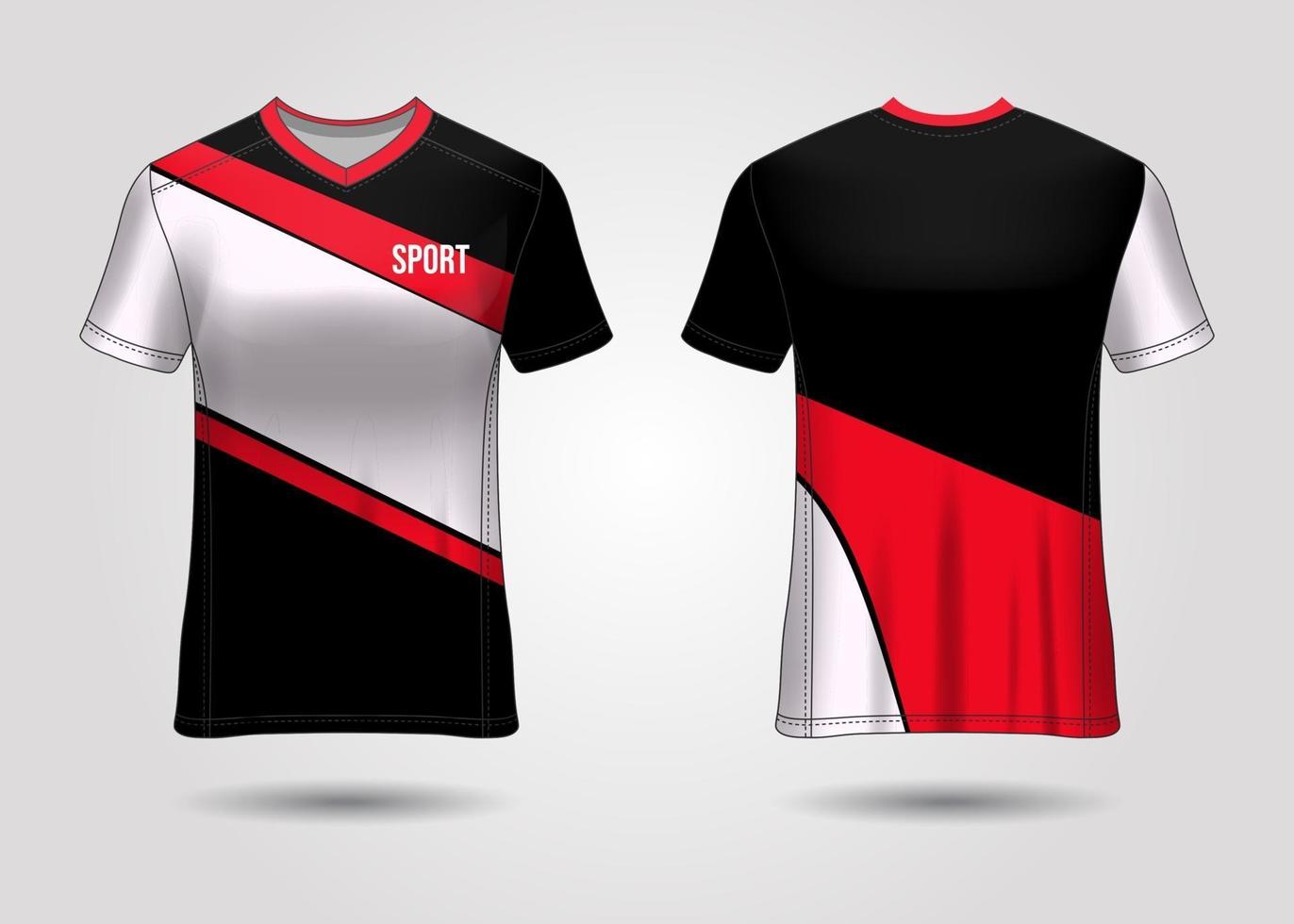 design de esporte de t-shirt. camisa de corrida. vista frontal e traseira uniforme. vetor