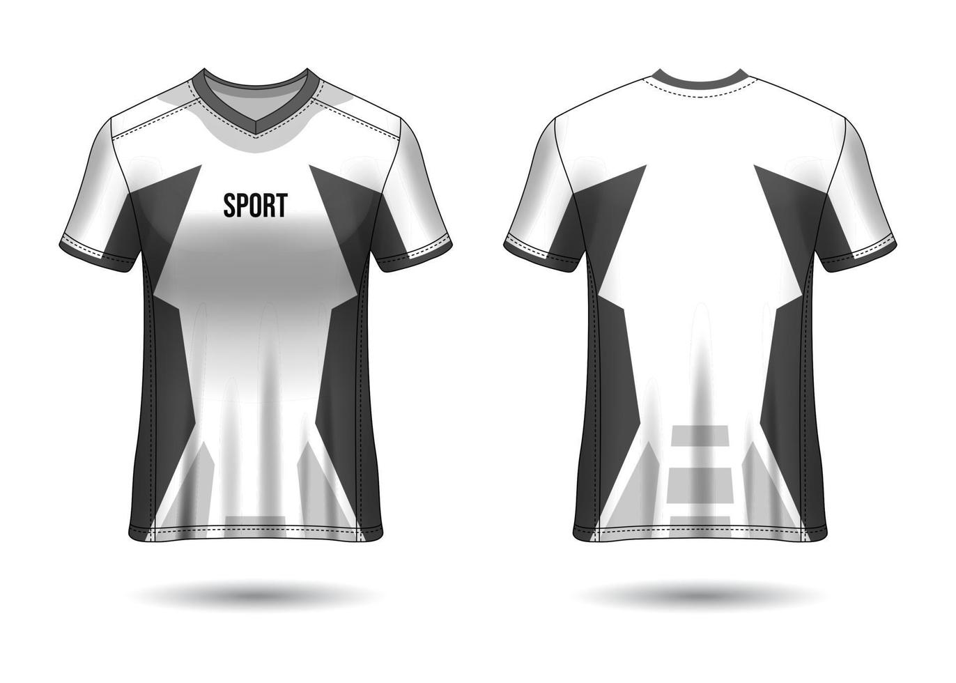 design de esporte de t-shirt. camisa de corrida. vista frontal e traseira uniforme. vetor