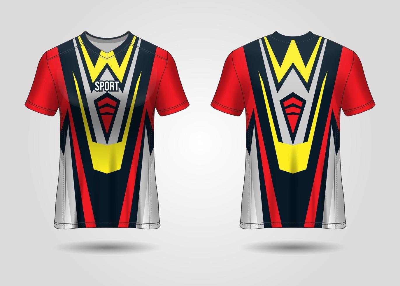 design de esporte de t-shirt. camisa de corrida. vista frontal e traseira uniforme. vetor