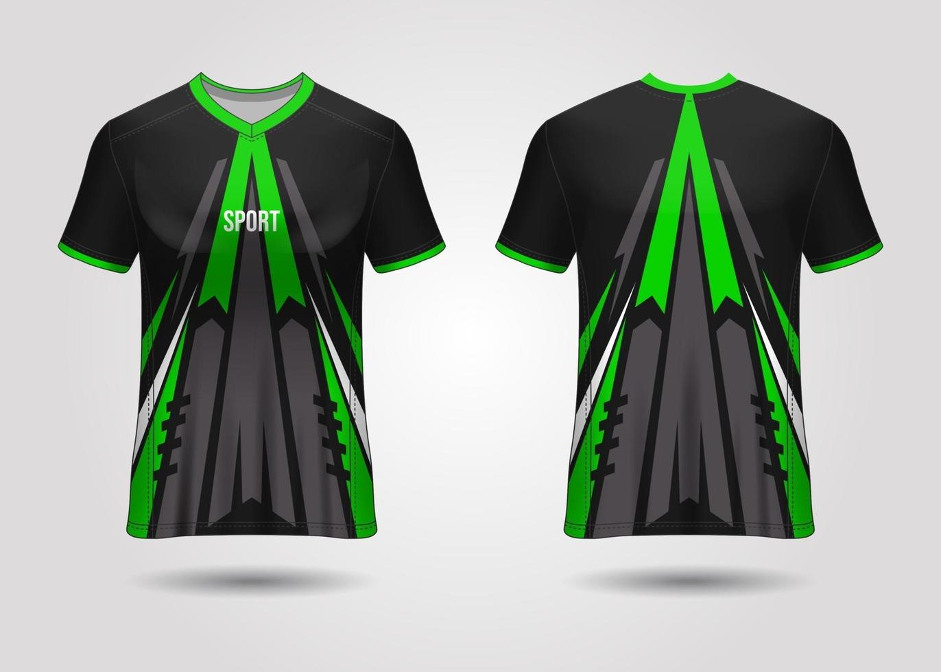 design de esporte de t-shirt. camisa de corrida. vista frontal e traseira uniforme. vetor