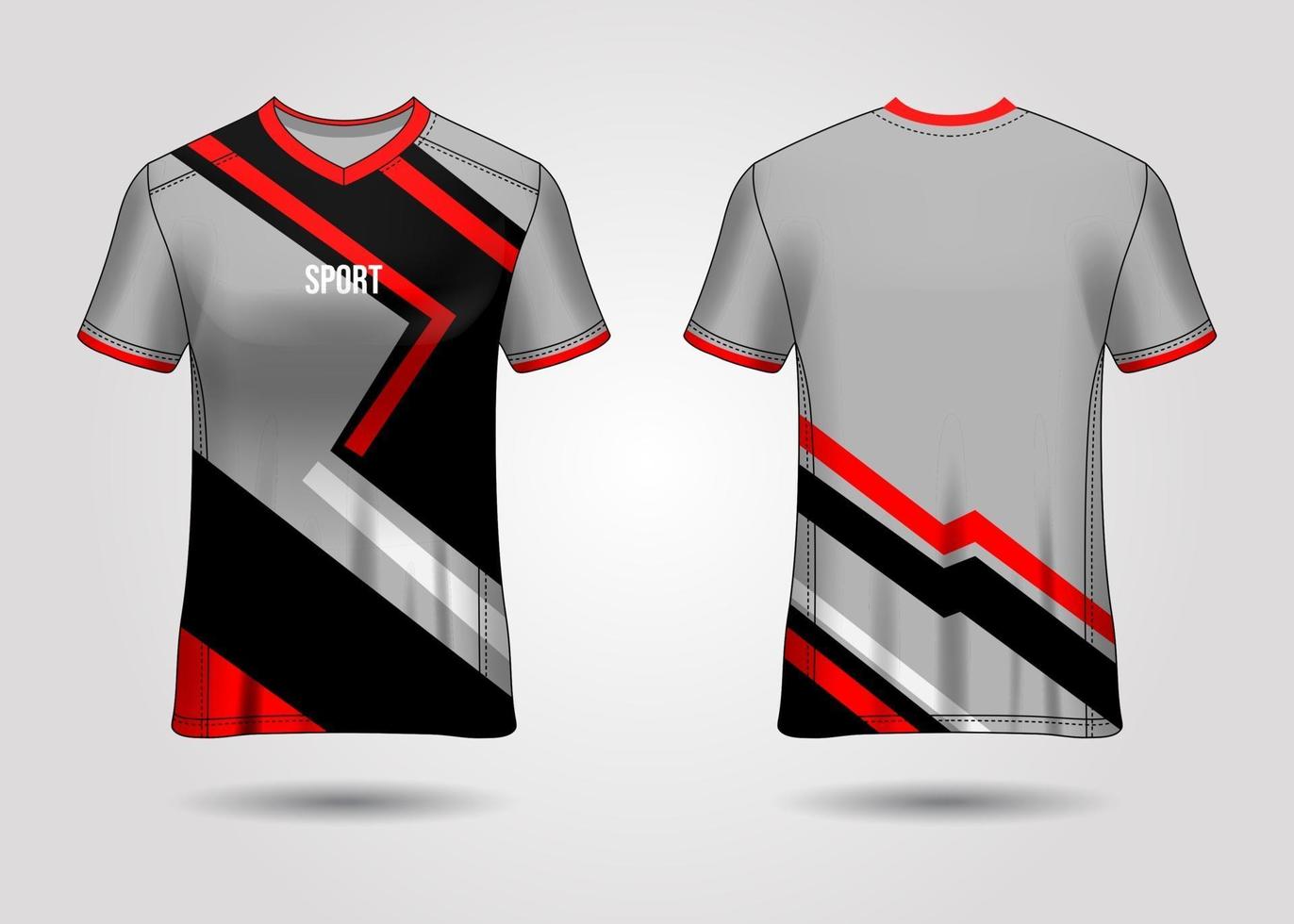 design de esporte de t-shirt. camisa de corrida. vista frontal e traseira uniforme. vetor