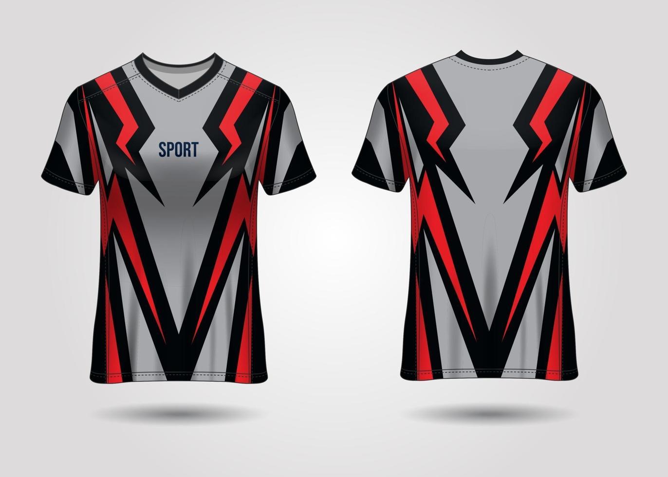 design de esporte de t-shirt. camisa de corrida. vista frontal e traseira uniforme. vetor