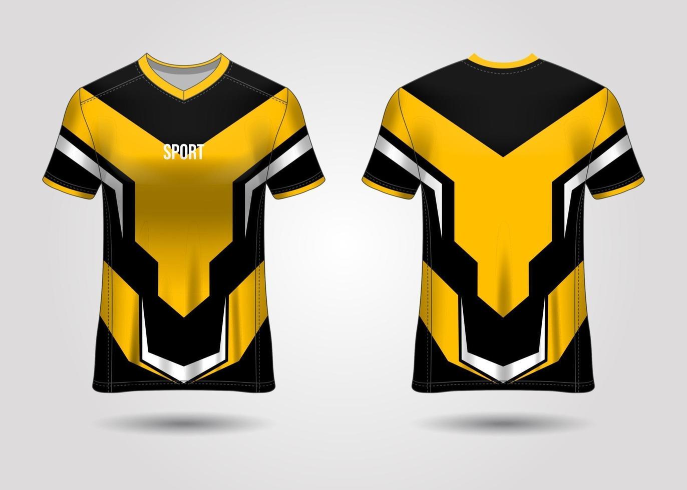 design de esporte de t-shirt. camisa de corrida. vista frontal e traseira uniforme. vetor